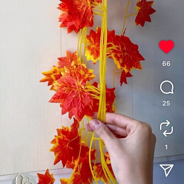 ریسه برگ پاییزی نارنجی مصنوعی